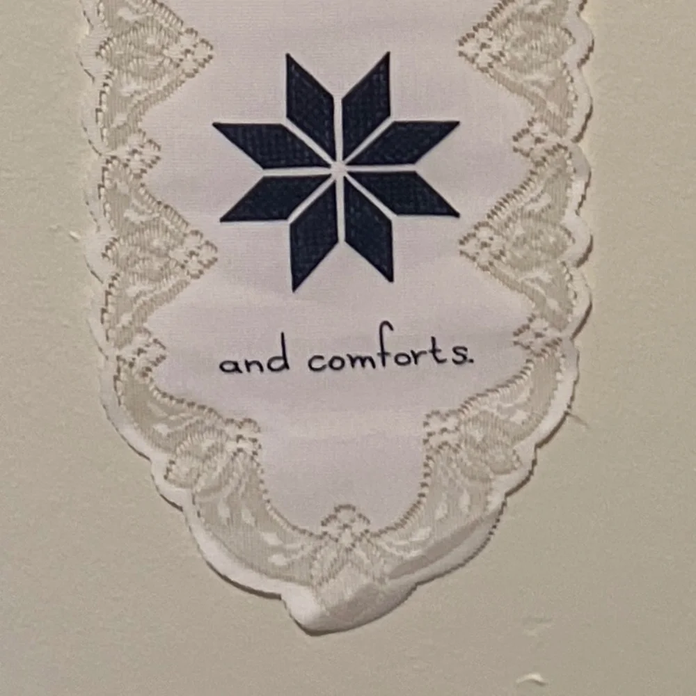 Lace Cloth “Friends” Hanging Banner